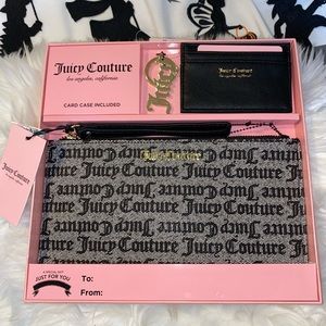 Juicy Couture Wristlet & Wallet Gift Set Black Logo